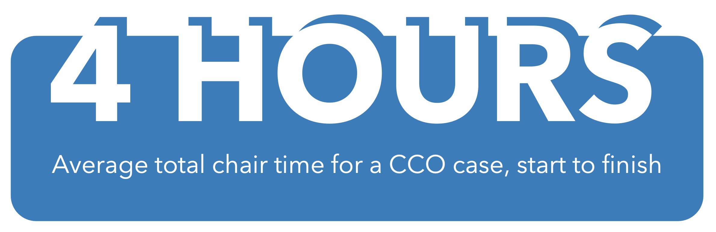4 Hours average total chair time for a CCO case, start to finish